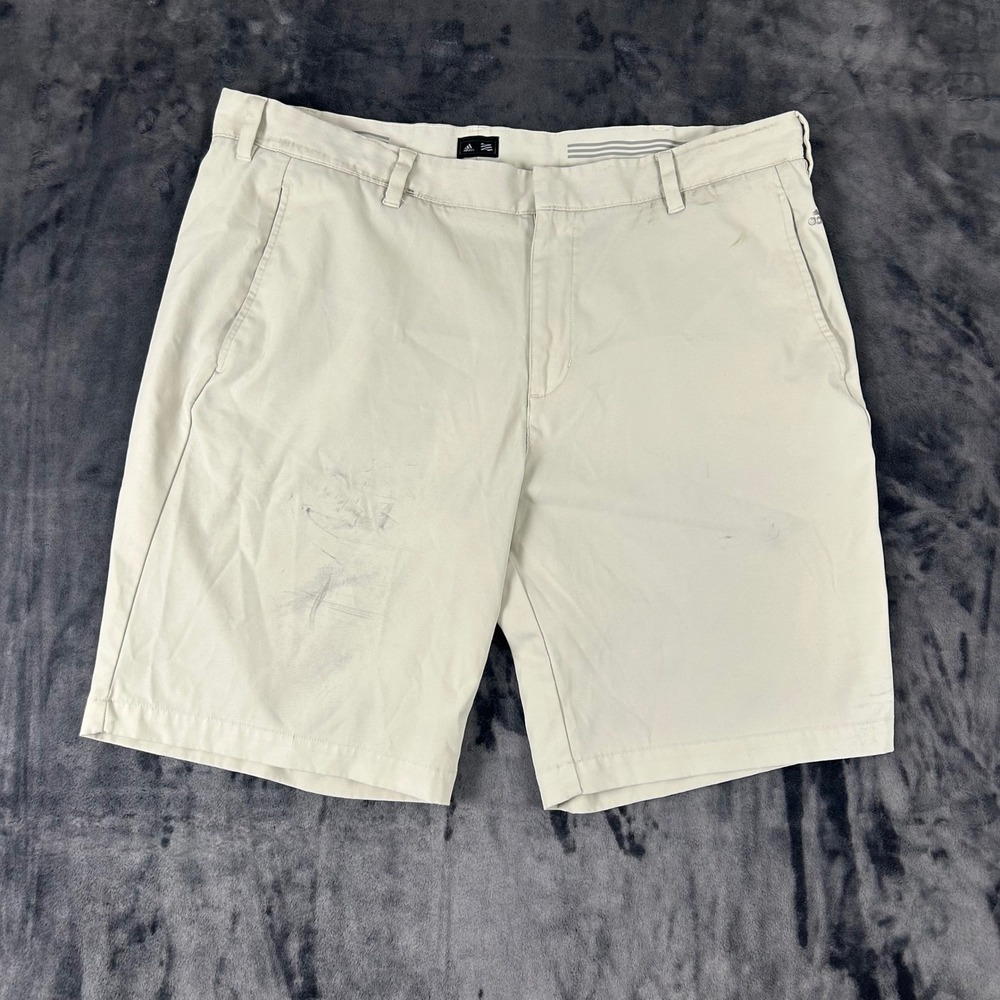 Adidas Golf Shorts Mens 40 Beige Tan‎ Flat Front Lightweight Performance